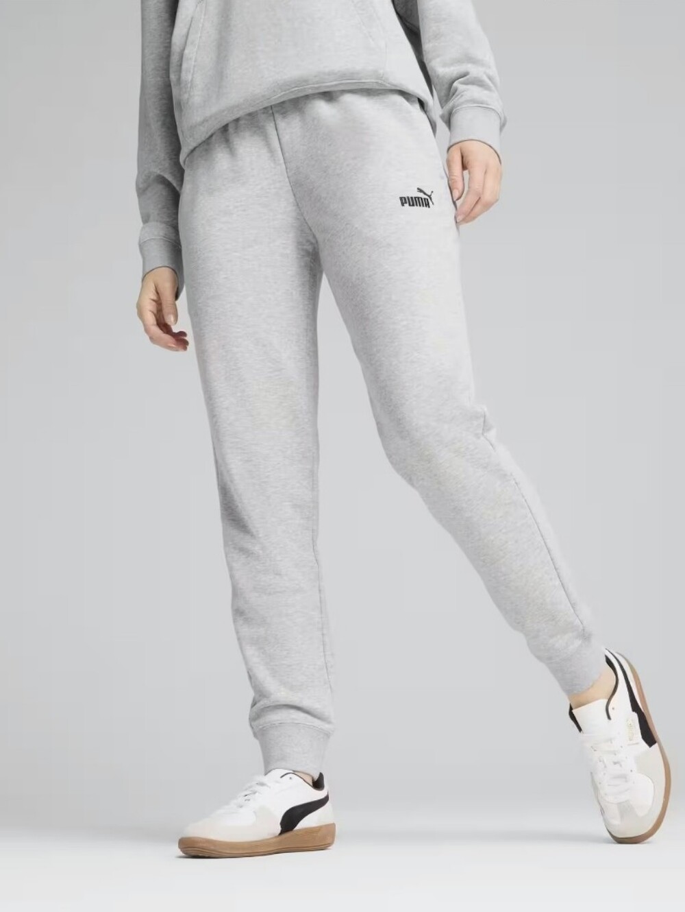 Puma Light Gray Logo Joggers Size L